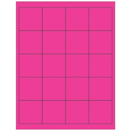 Bsc Preferred 2 x 2'' Fluorescent Pink Rectangle Laser Labels, 2000PK BUY00019629